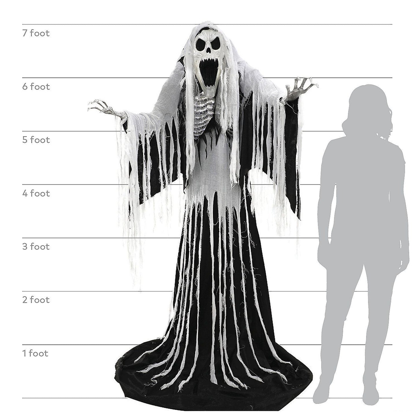 7' Animated Towering Wailing Soul Halloween Decoration
