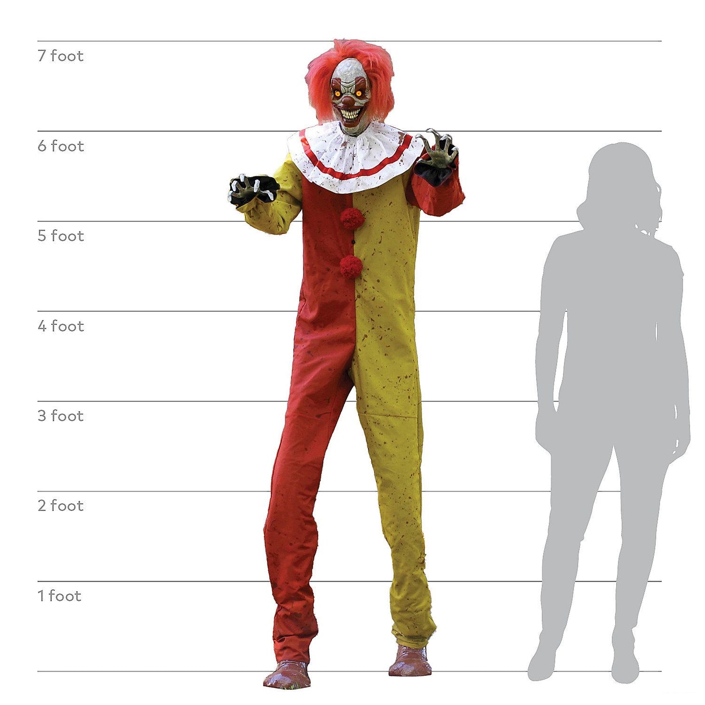 7' Pesky the Clown Animated Halloween Decoration