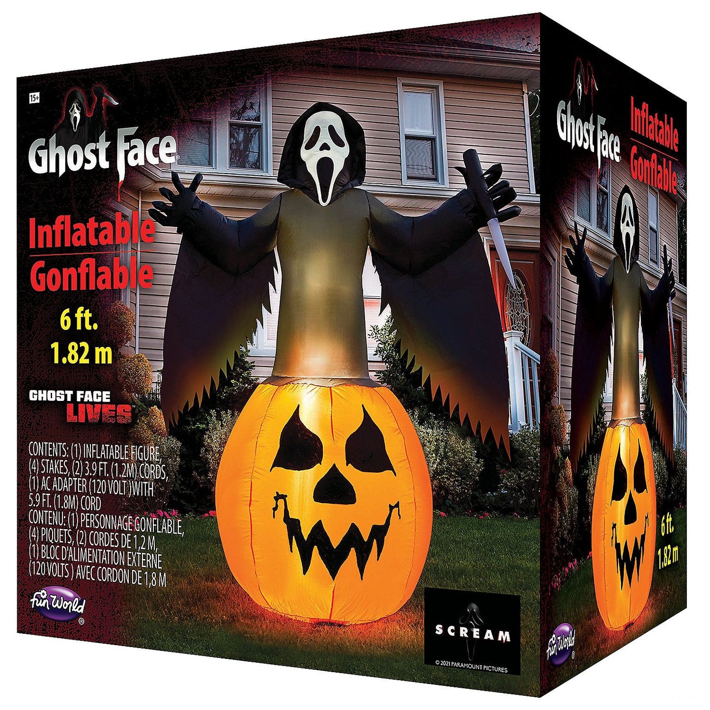6' Ghostface Pumpkin Lawn Inflatable Decoration