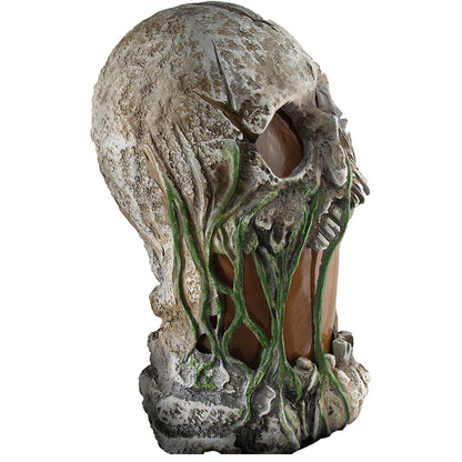 12" Flaming Rotted Skull Animated Prop