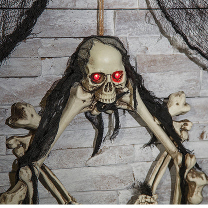 16.5" Light Up Skeleton Halloween Wreath