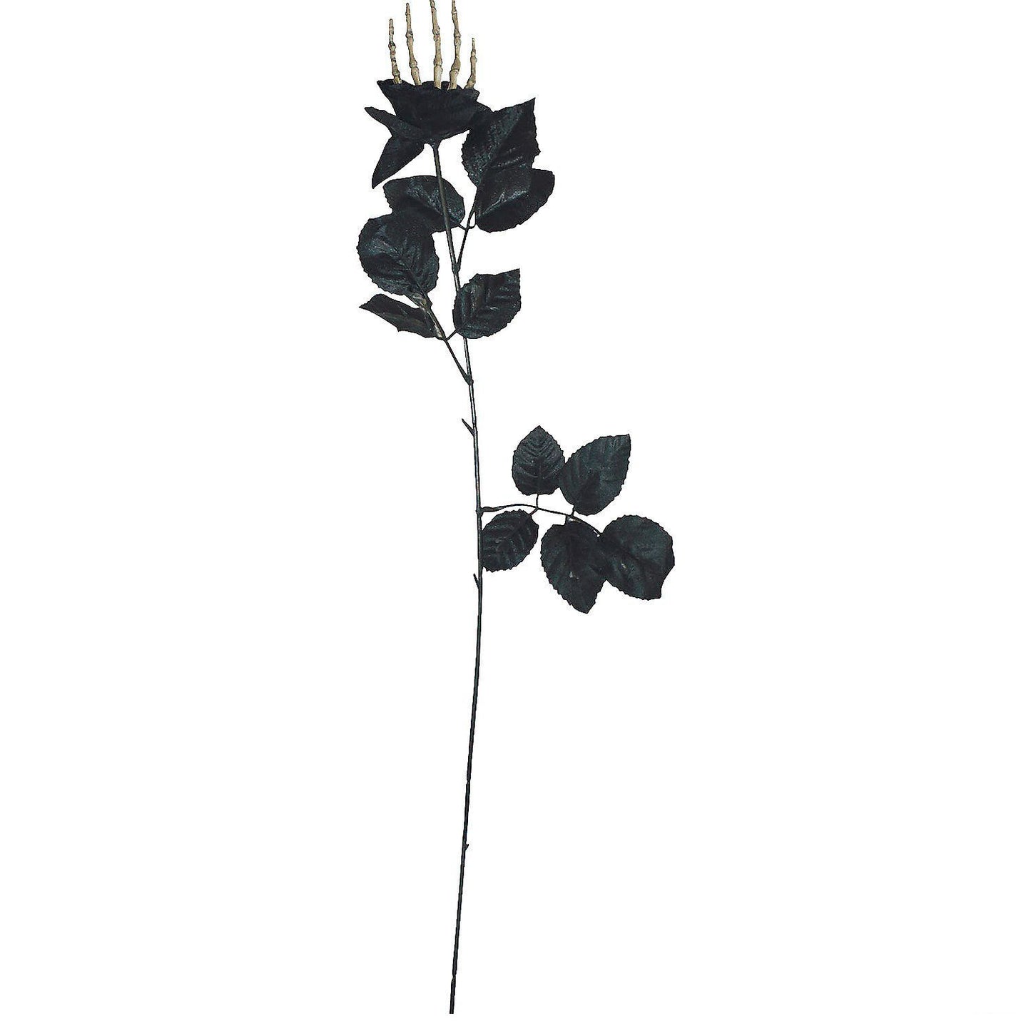 21" Black Rose with Skeleton Hand Halloween Decoration