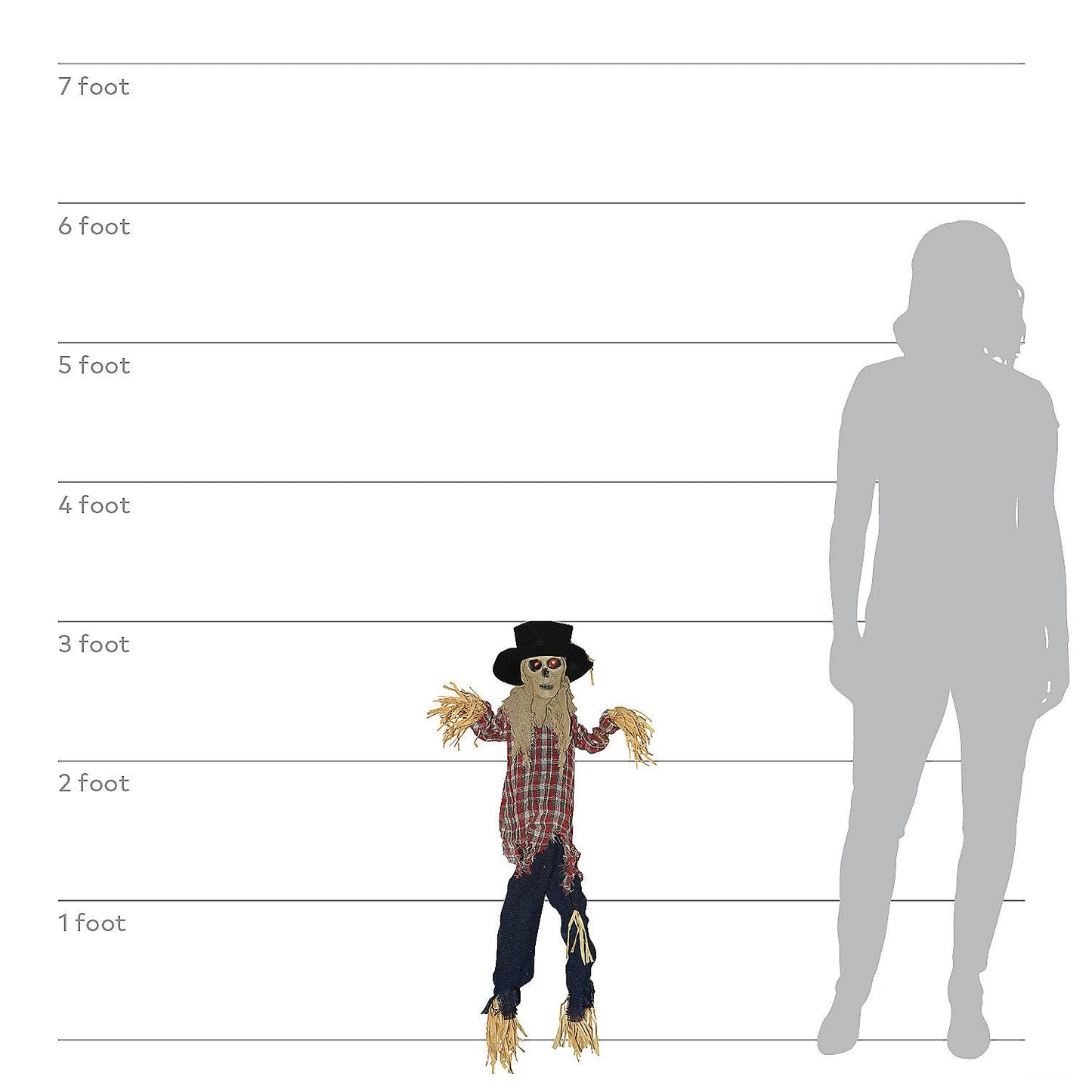 36" Hanging Animated Kicking Scarecrow Decoration
