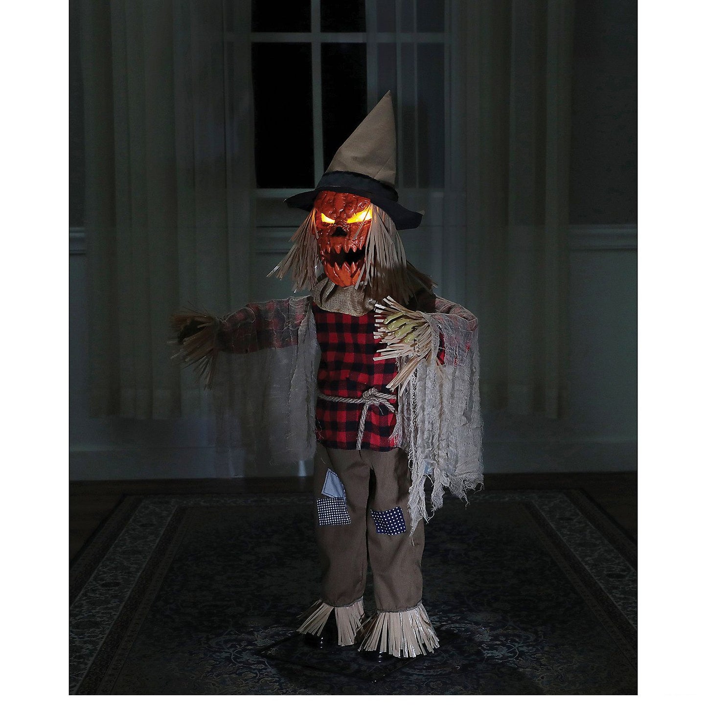 36" Twitching Scarecrow Animated Prop