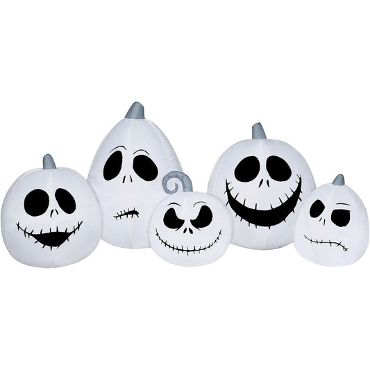40" Blow-Up Inflatable Nightmare Before Christmas Jack Skellington Pumpkins with Built-In LED Lights Outdoor Yard Decoration