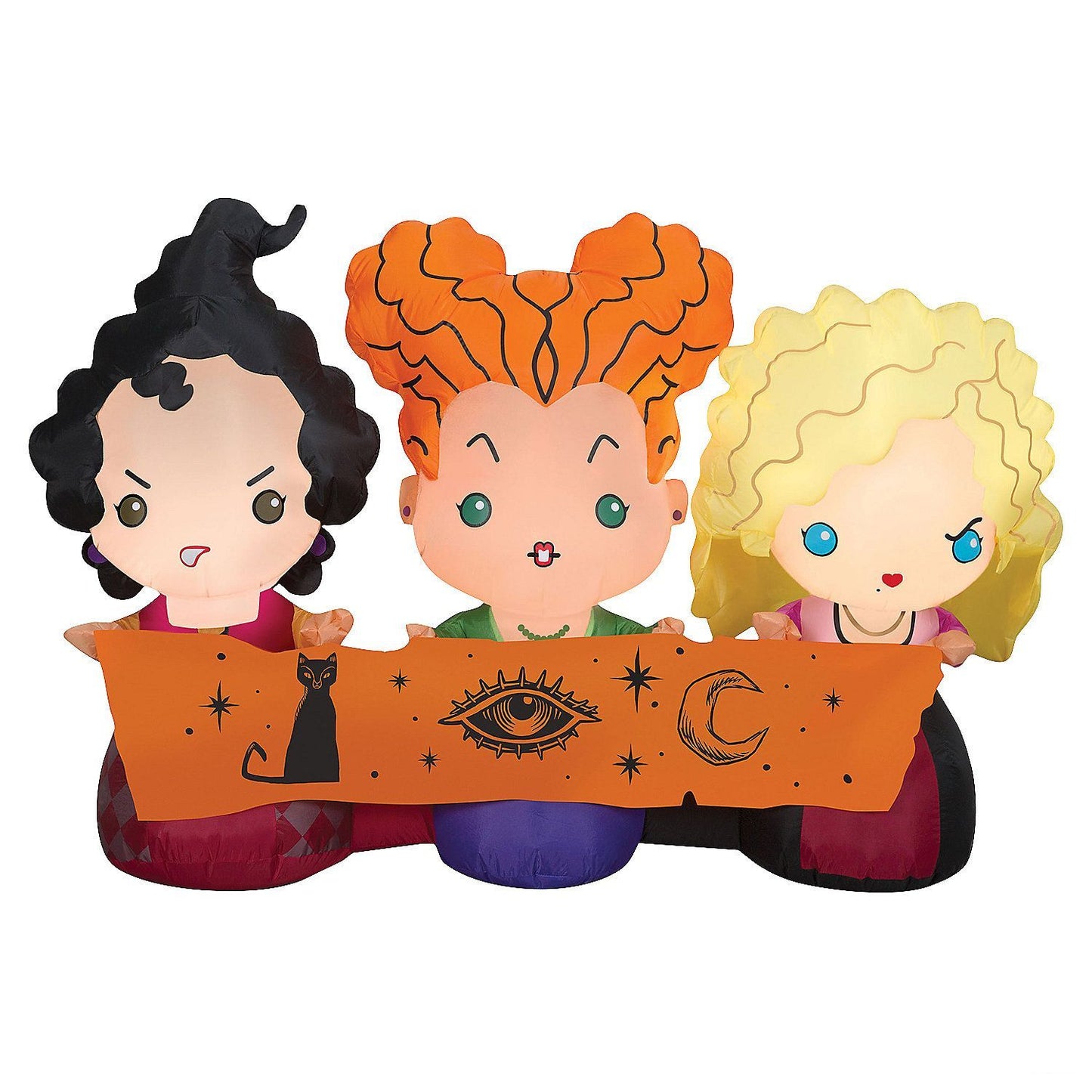 42" Blow-Up Inflatable Hocus Pocus Sisters with Built-In LED Lights Outdoor Yard Decoration
