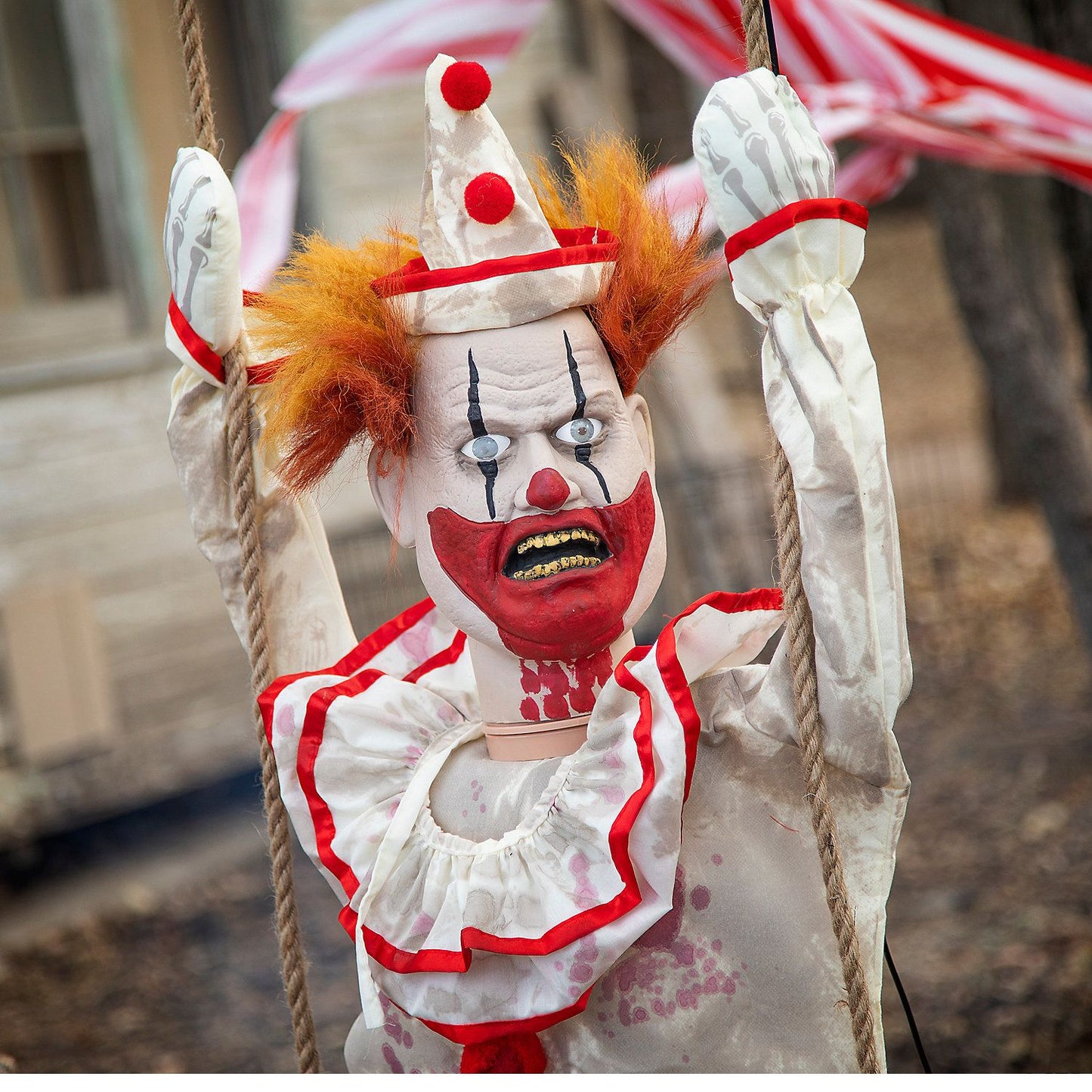 46" Hanging Animated Swinging Happy Clown Halloween Decoration