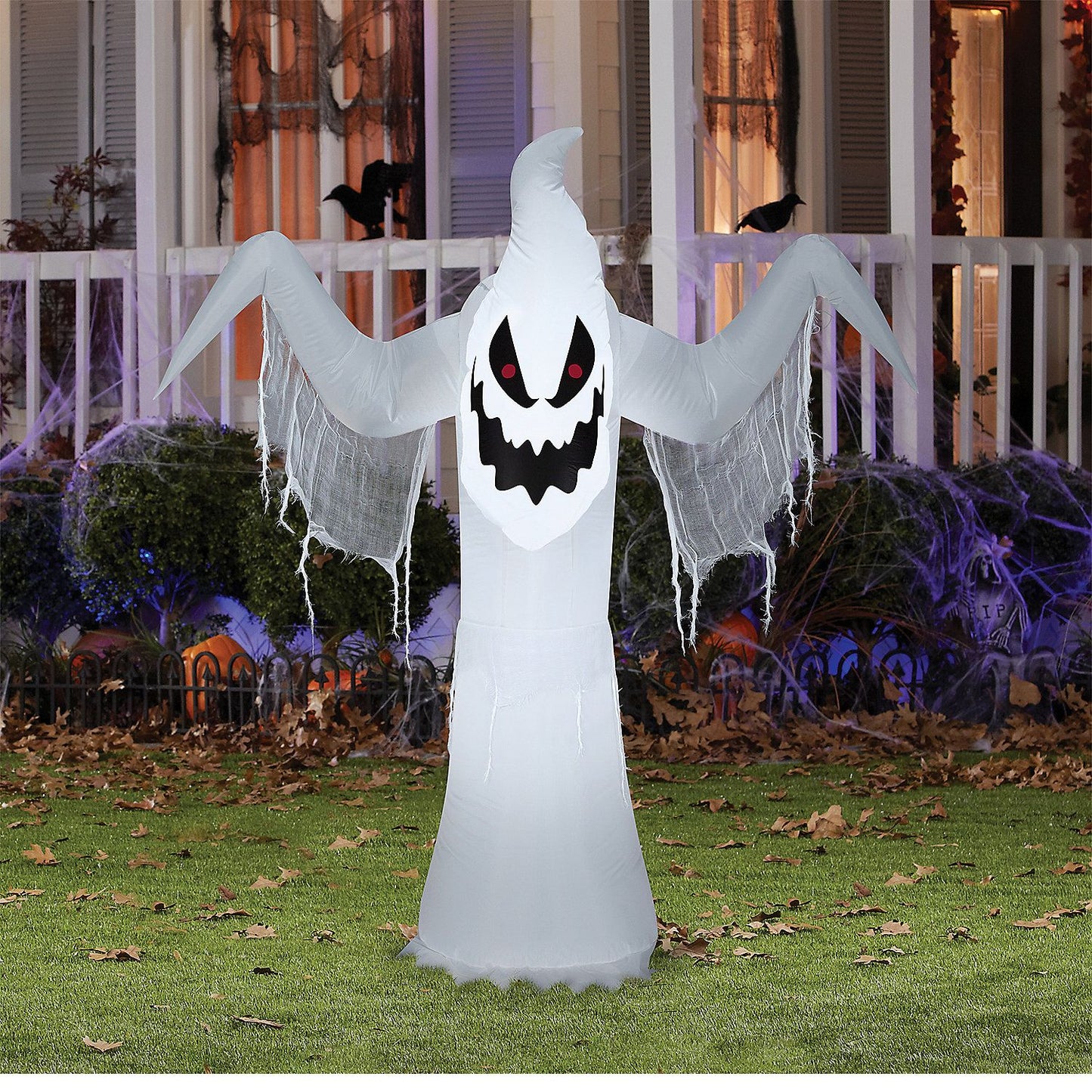 59" Blow-Up Inflatable Ghost with Built-In LED Lights Outdoor Yard Decoration