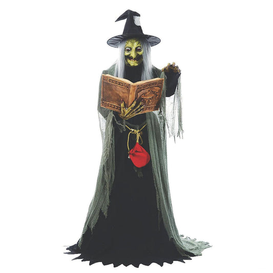 5.7' Animated Spell-Speaking Witch Halloween Decoration