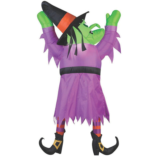 60" Blow Up Inflatable Hanging Witch Outdoor Halloween Yard Decoration