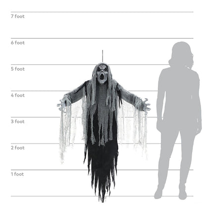 60" Ghostly Howling Phantom Hanging Halloween Decoration