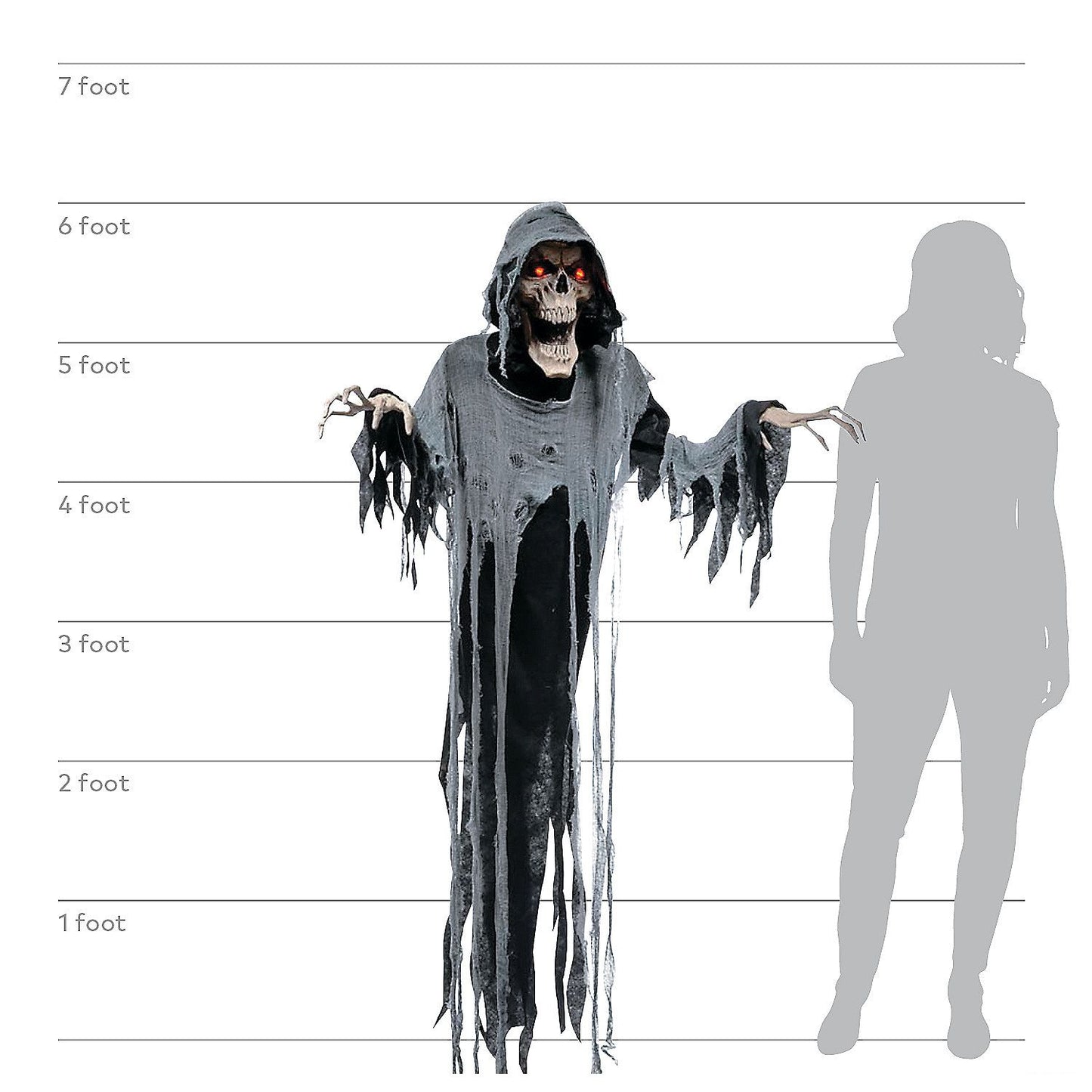 6' Hanging Animated Reaper Halloween Decoration
