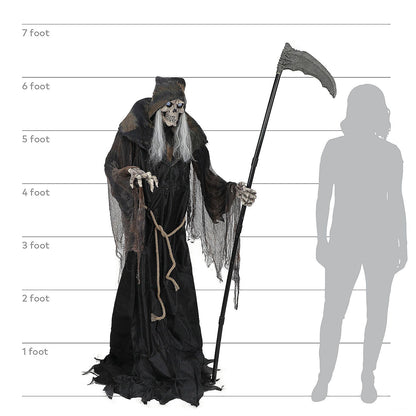 6' Lunging Reaper with Digital Eyes Animated Prop
