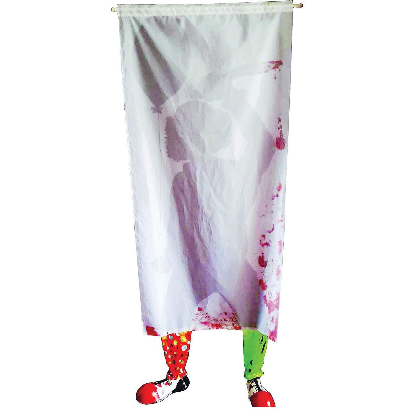 71" Killer Clown Curtain with Feet Halloween Decoration