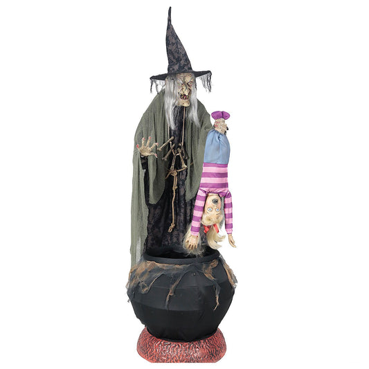 80" Stew Brewing Witch Animated Prop