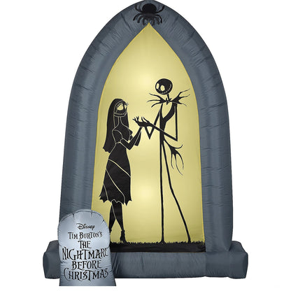 83" Blow-Up Inflatable Nightmare Before Christmas Jack & Sally Arch with Built-In LED Lights Outdoor Yard Decoration