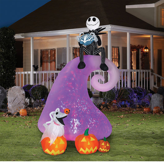 Airblown Projection Nightmare Before Christmas Scene 107" Outdoor Yard Decor