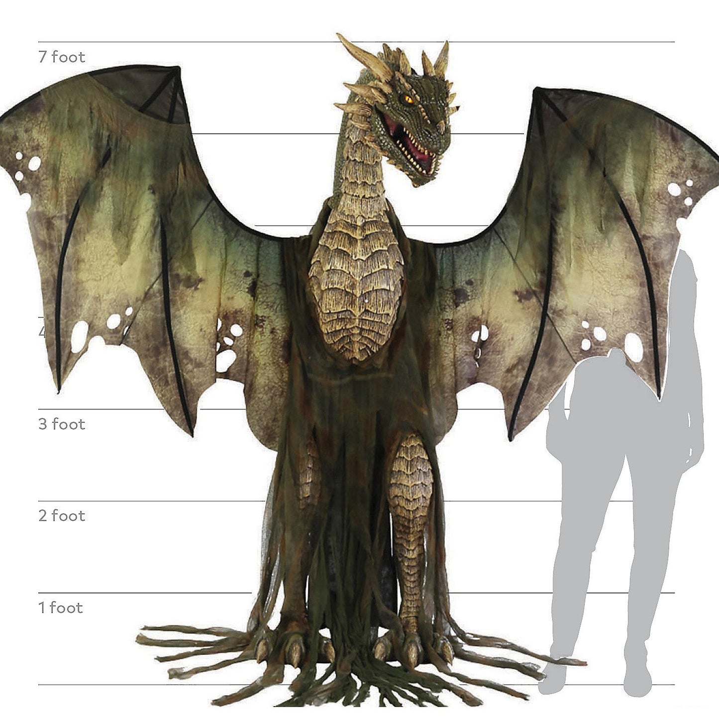 Animated 7ft  Dark Forest Dragon