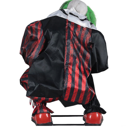 Animated Crouching Red Clown Prop