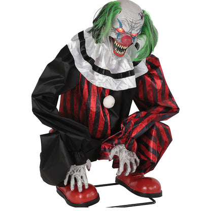 Animated Crouching Red Clown Prop