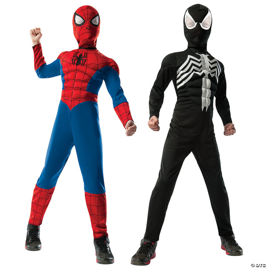 Boys 2 in 1 Reversible Muscle Chest Spiderman Costume