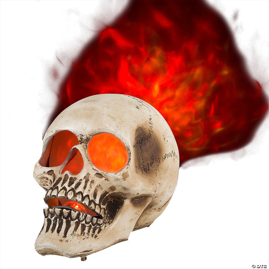10" Lightshow Fire & Ice™ Flaming Skull Projection Light Halloween Decoration